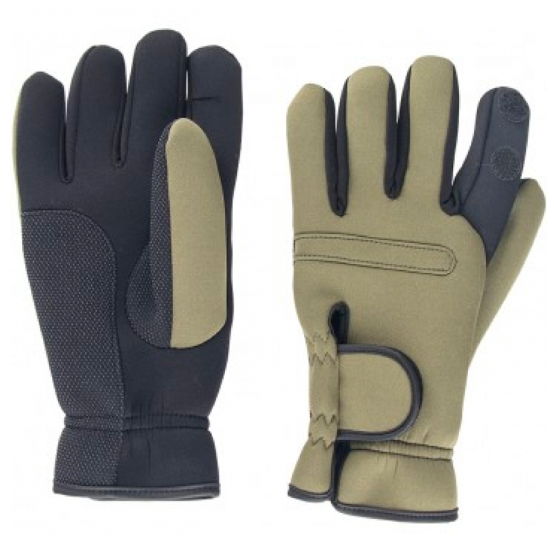 Перчатки Helios рыбацкие CATCHER неопрен. цв.хаки HS-HY-D14