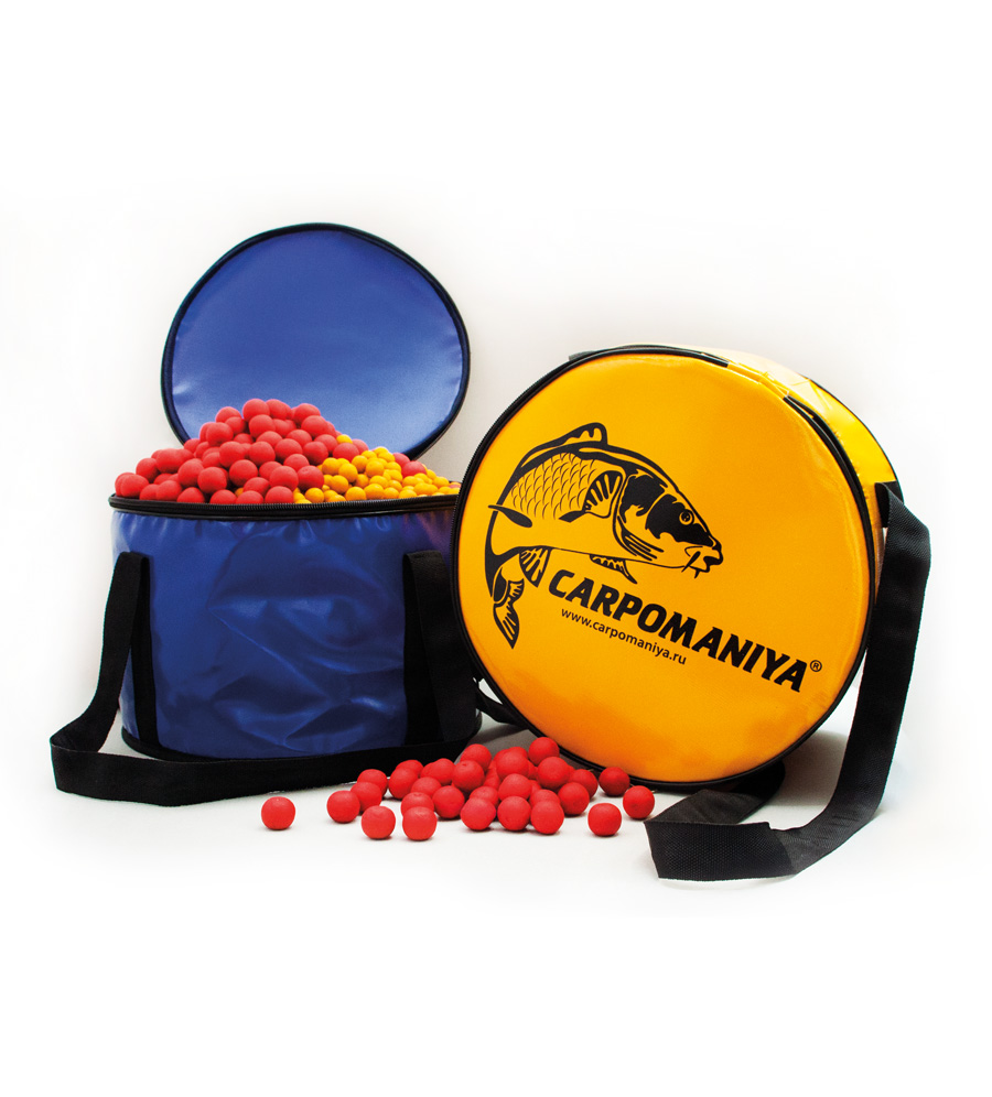 Ведро для замешивания прикормки с крышкой 50 см Карпомания синее