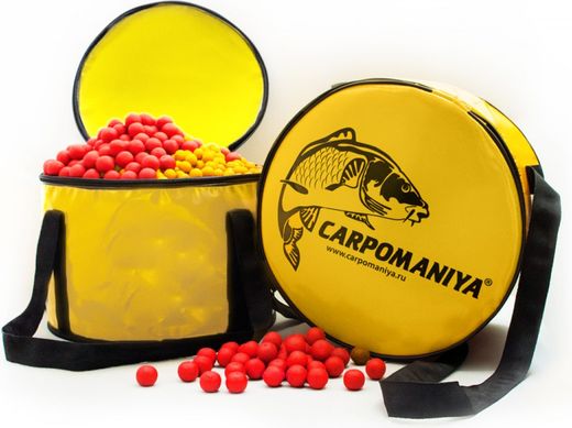 Ведро для замешивания прикормки с крышкой D=50см желтое