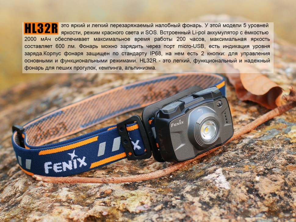 Налобный фонарь Fenix HL32R Cree XP-G3 синий2