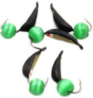 Мормышка вольф безнасадочная Яман Капелька №2 (0.45г) кошачий глаз сверленый латунь