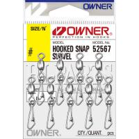 OWNER Застежка с вертлюгом Hooked Snap Swivel 1