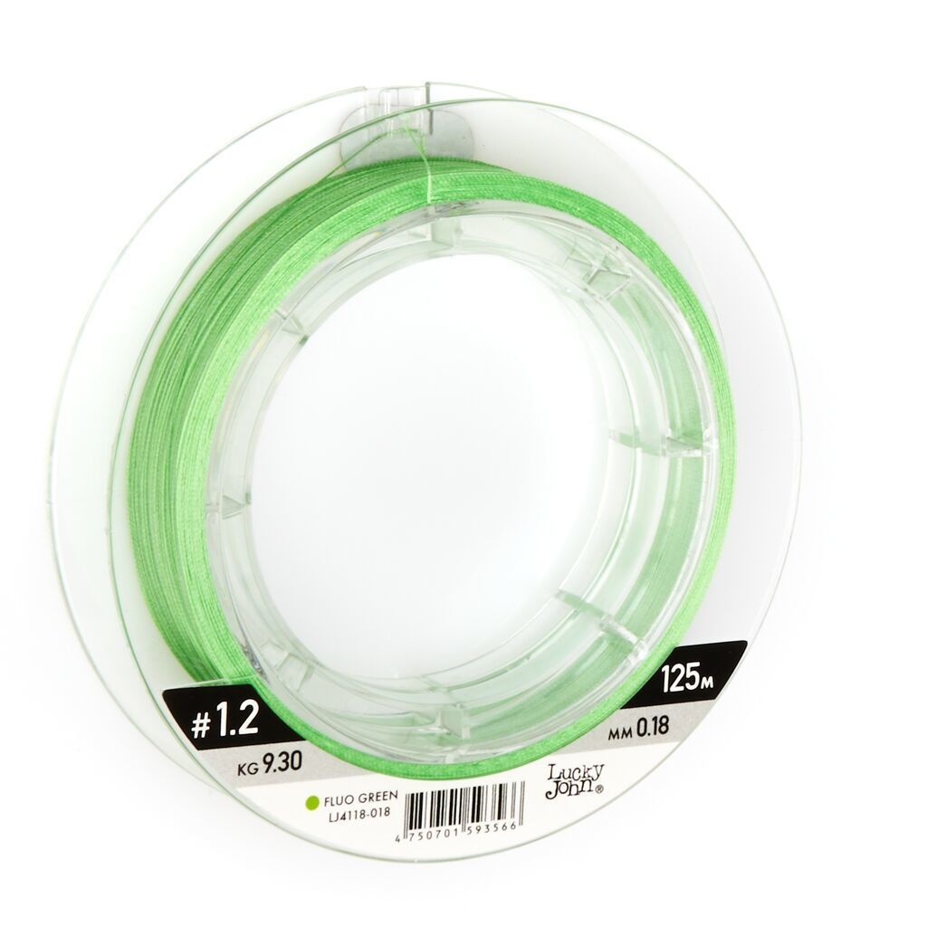 шнур LUCKY JOHN Vanrex х8 Fluo Green 125 м - 0,18 мм 2