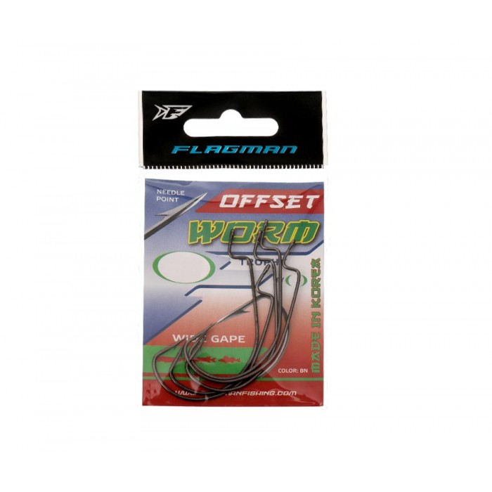 Крючки Flagman Worm Trophy Offset 1