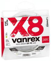 Шнур Lucky John VANREX x8 Fluo Green 125м, 0.12мм-5,20кг, цвет ярко-зеленый