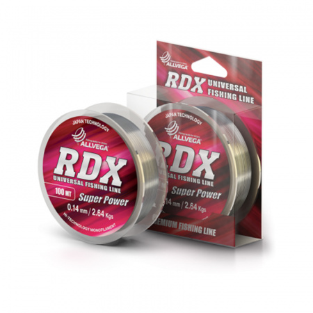 Леска монофильная ALLVEGA RDX Universal 100м 0,14мм 2,64кг прозрачная