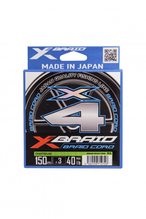 X-Braid Braid Cord X4 150m Chartreuse